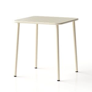 English Elm Sera outdoor square table - waterproof metal courtyard bistro table for balcony, villa, versatile seating Retro White W3318P306363