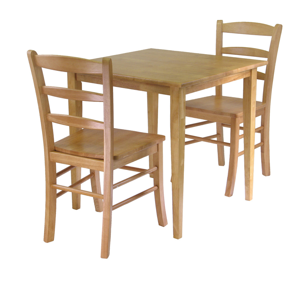 Winsome Wood Groveland 3-piece Light Oak Dining Set With Ladder-back Chairs – Perfect For Small Spaces & Hobbies! Light Oak Solid Wood 34330-winsome-wood