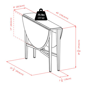 Winsome Wood Hannah 3-piece Light Oak Drop Leaf Dining Set With Ladder-back Chairs For Space-saving Elegance Light Oak Solid Wood 34342-winsome-wood