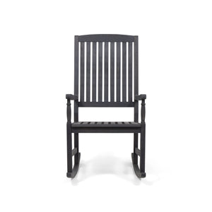 English Elm Christopher Knight Home® - Acacia Outdoor Porch Rocking Chair – Durable Acacia Hardwood, Rustic Slat Design, Smooth Rocking Motion DARK GREY 65490.00DGRY