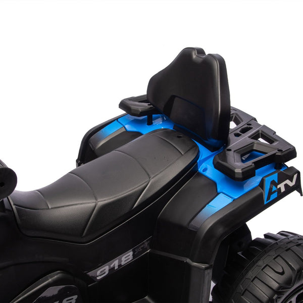 English Elm 24v Kids Electric Ride-on Atv with Dual Motors Bluetooth Led Lights and Flag Poles Blue W1578P305894