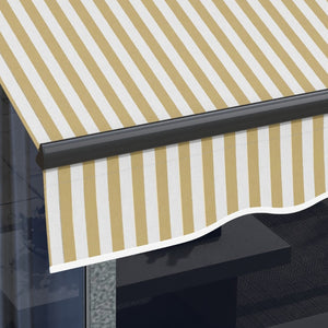 English Elm Outsunny 10' X 8' Retractable Patio Awning - Durable Uv-Resistant Sunshade With Manual Crank & Adjustable Tilt W2225P174261-GIGA