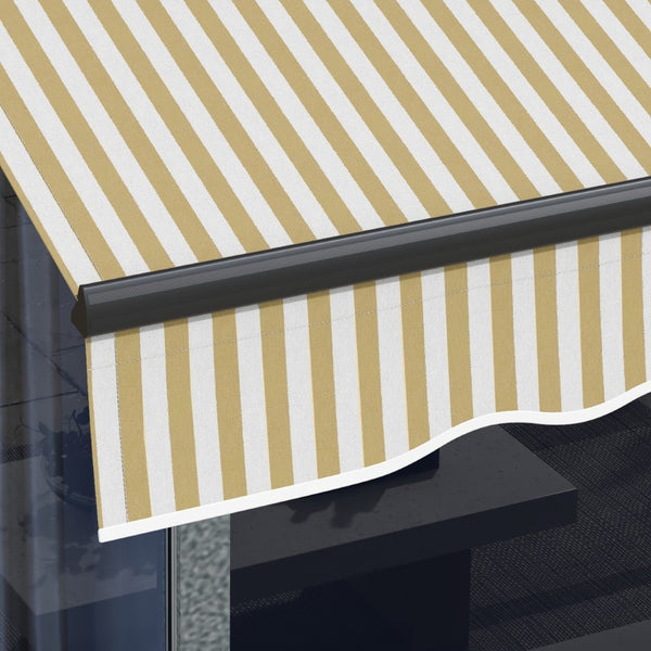 English Elm Outsunny 10' X 8' Retractable Patio Awning - Durable Uv-Resistant Sunshade With Manual Crank & Adjustable Tilt W2225P174261-GIGA