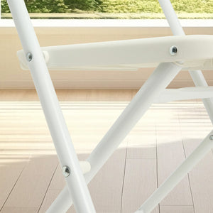 English Elm 4-pack Powder-coated Steel Folding Chairs Faux Leather Seat Stackable Indoor Outdoor W2071P368564
