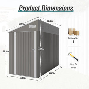 English Elm Campcraft Metal Storage Shed with Sloped Roof Ventilation and Weather Resistant Steel Panels Dark Gray W1598P283837