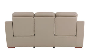 Homeroots 90" Beige Faux Leather Sofa With Brown Legs Beige  343837