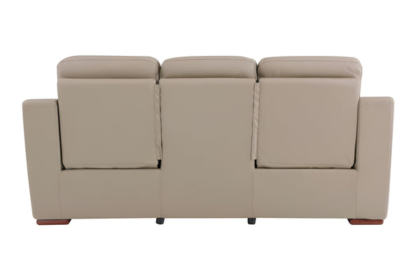 Homeroots 90" Beige Faux Leather Sofa With Brown Legs Beige  343837