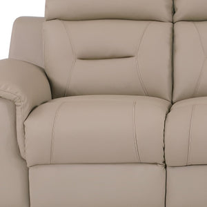 Homeroots 90" Beige Faux Leather Sofa With Brown Legs Beige  343837