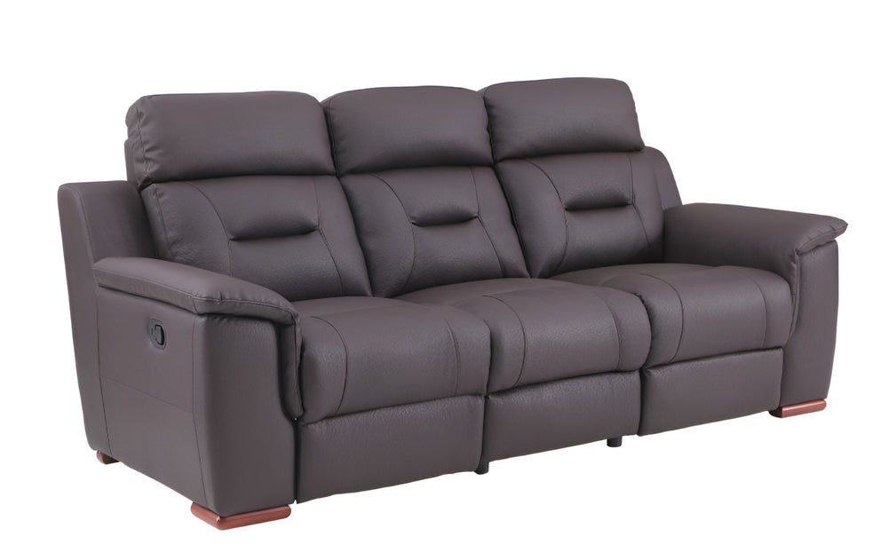 HomeRoots 90" Brown Faux Leather Sofa - Stylish, Comfortable Seating for Modern Living Rooms & Family Spaces 343838