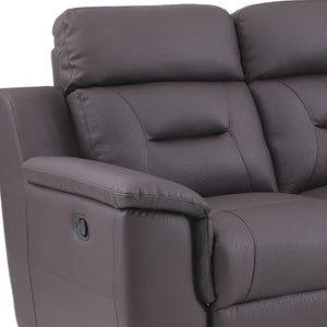 HomeRoots 90" Brown Faux Leather Sofa - Stylish, Comfortable Seating for Modern Living Rooms & Family Spaces 343838