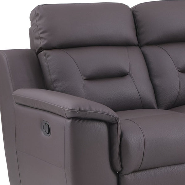 HomeRoots 90" Brown Faux Leather Sofa - Stylish, Comfortable Seating for Modern Living Rooms & Family Spaces 343838