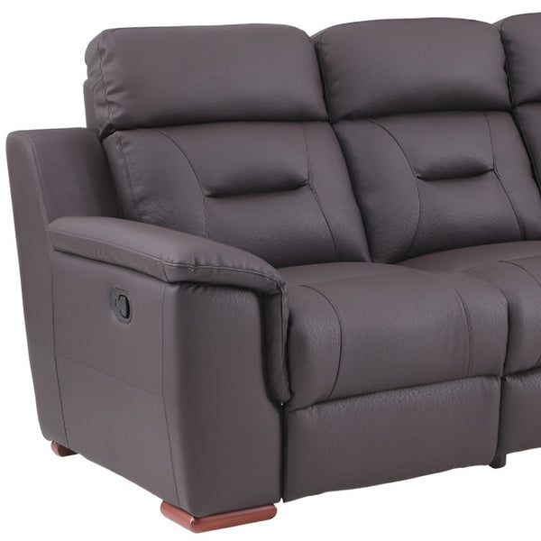 HomeRoots 90" Brown Faux Leather Sofa - Stylish, Comfortable Seating for Modern Living Rooms & Family Spaces 343838