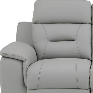 HomeRoots 90" Gray Faux Leather Reclining Sofa - Stylish Comfort for 3 with Durable Frame & Modern Design 343839