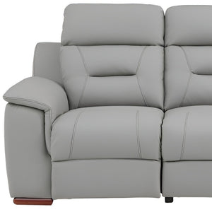 HomeRoots 90" Gray Faux Leather Reclining Sofa - Stylish Comfort for 3 with Durable Frame & Modern Design 343839