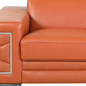 Homeroots Two Piece Indoor Camel Italian Leather Five Person Seating Set Camel  343841