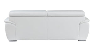 HomeRoots Two Piece Indoor White Leather Seating Set for 5 - Modern Comfort with Stylish Design & Supportive Style 343849