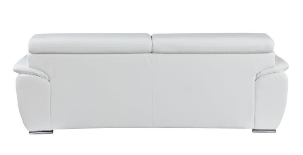 HomeRoots Two Piece Indoor White Leather Seating Set for 5 - Modern Comfort with Stylish Design & Supportive Style 343849