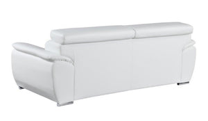 HomeRoots Two Piece Indoor White Leather Seating Set for 5 - Modern Comfort with Stylish Design & Supportive Style 343849