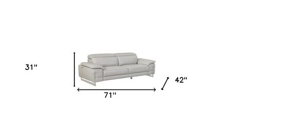 Homeroots Two Piece Indoor Light Gray Italian Leather Five Person Seating Set Light Grey  343867