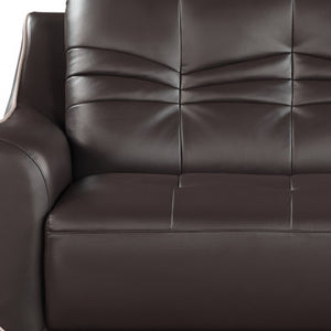 HomeRoots Three Piece Indoor Brown Genuine Leather Seating Set for Six - Elegant Comfort for Any Space 61" X 39" X 36" 343871
