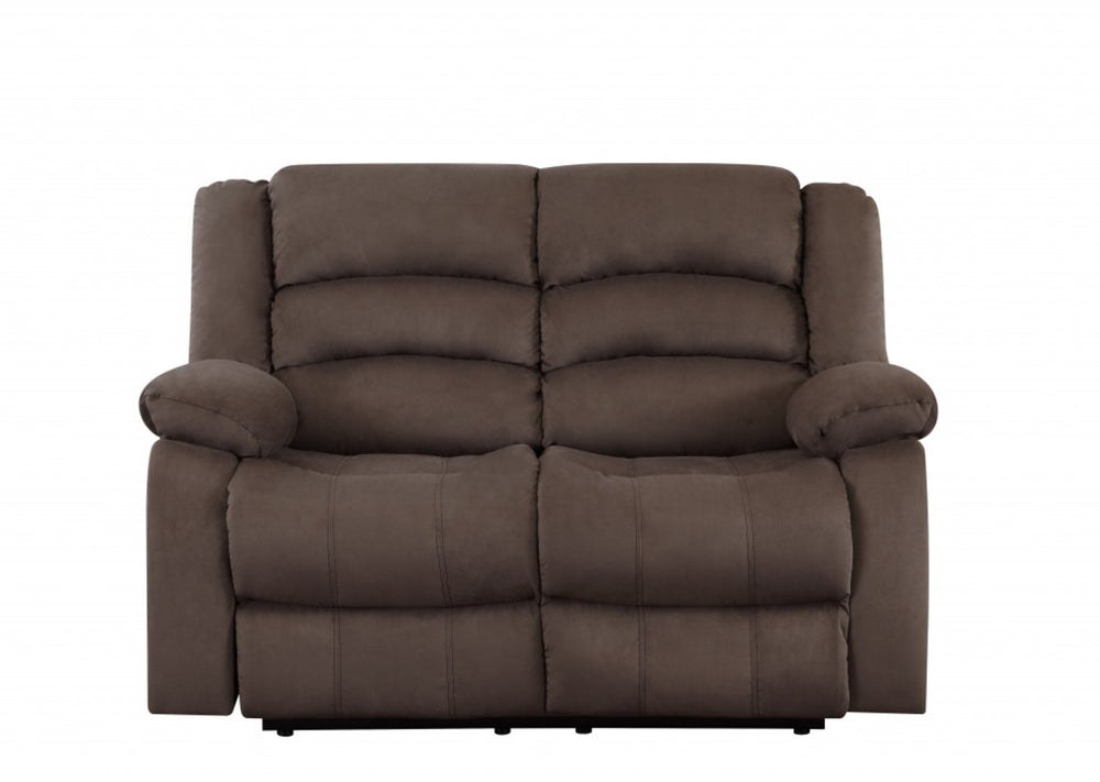 HomeRoots Two-Piece Indoor Brown Microsuede Seating Set for 5 - Cozy, Stylish Comfort & Easy Setup! 343875