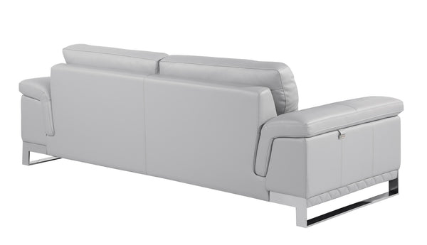 Homeroots Two Piece Indoor Light Gray Italian Leather Five Person Seating Set Light Grey  343884