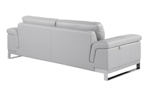 Homeroots Two Piece Indoor Light Gray Italian Leather Five Person Seating Set Light Grey  343884