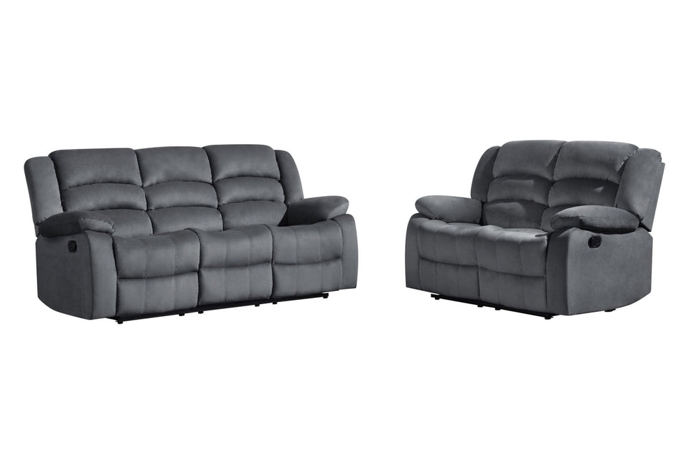 Homeroots Two Piece Indoor Gray Microsuede Five Person Seating Set Grey  343891