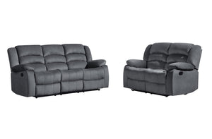 Homeroots Two Piece Indoor Gray Microsuede Five Person Seating Set Grey  343891