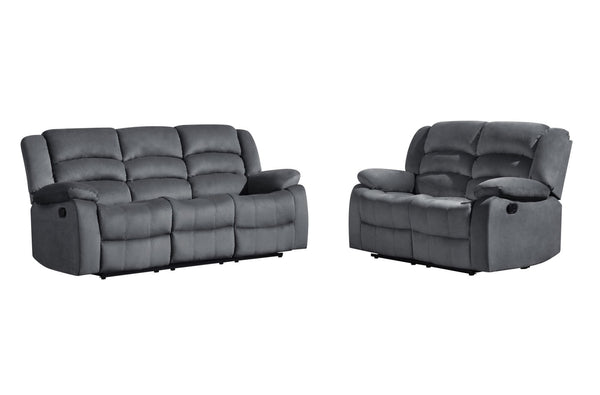 Homeroots Two Piece Indoor Gray Microsuede Five Person Seating Set Grey  343891