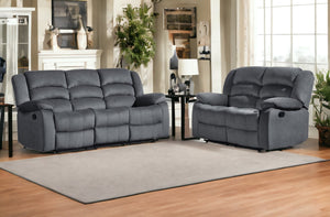 Homeroots Two Piece Indoor Gray Microsuede Five Person Seating Set Grey  343891