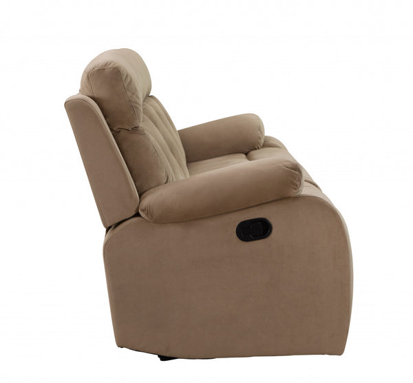 Homeroots Two Piece Indoor Beige Microsuede Five Person Seating Set Beige  343893