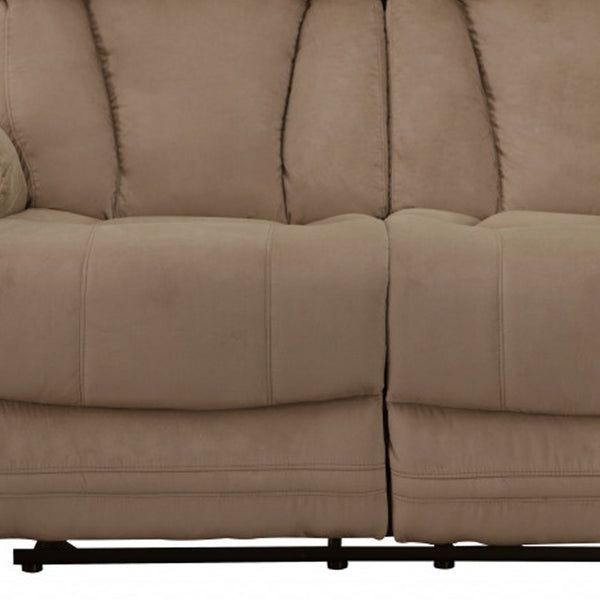 Homeroots Two Piece Indoor Beige Microsuede Five Person Seating Set Beige  343893