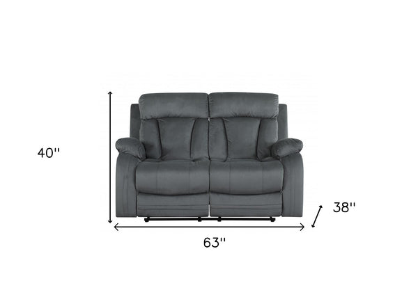 Homeroots Two Piece Indoor Gray Microsuede Five Person Seating Set Grey  343894