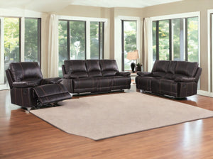 Homeroots Three Piece Indoor Brown Faux Leather Five Person Seating Set Brown  343903