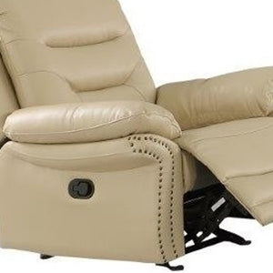 Homeroots Three Piece Indoor Beige Faux Leather Five Person Seating Set Beige  343905