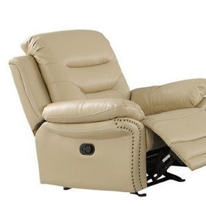 Homeroots Three Piece Indoor Beige Faux Leather Five Person Seating Set Beige  343905