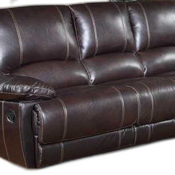 Homeroots Two Piece Indoor Brown Faux Leather Five Person Seating Set Brown  343907