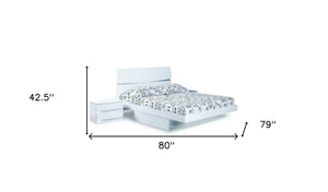 Homeroots White Solid Wood King Bed Frame White Solid Manufactured Wood 343914