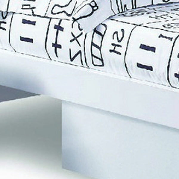 Homeroots White Solid Wood King Bed Frame White Solid Manufactured Wood 343915