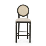 Christopher Knight Home® - Noble House - Govan French Country Wooden Barstools with Upholstered Seating - Set of 2