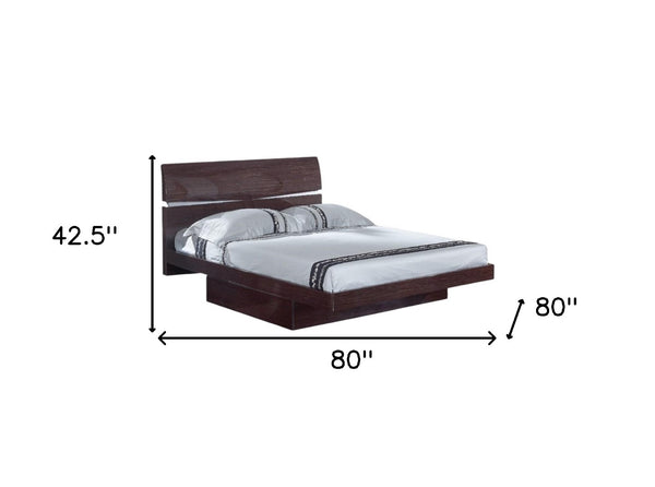 HomeRoots Four Piece Solid Wood Bedroom Set with Mirror - Modern Design, Warm Brown Finish, Durable Quality 343925