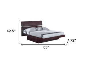 HomeRoots Four Piece Solid Wood Bedroom Set with Mirror - Elegant Brown Finish, Modern Design & Ample Storage 343926