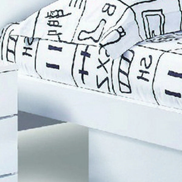 Homeroots 80'" X 60'"  X 42.5'" Modern Queen White High Gloss Bed White Solid Manufactured Wood 343938