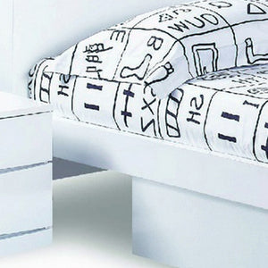 Homeroots 80'" X 60'"  X 42.5'" Modern Queen White High Gloss Bed White Solid Manufactured Wood 343938