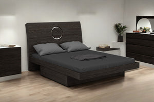 Homeroots Queen Gray Bed Grey High Gloss 343940