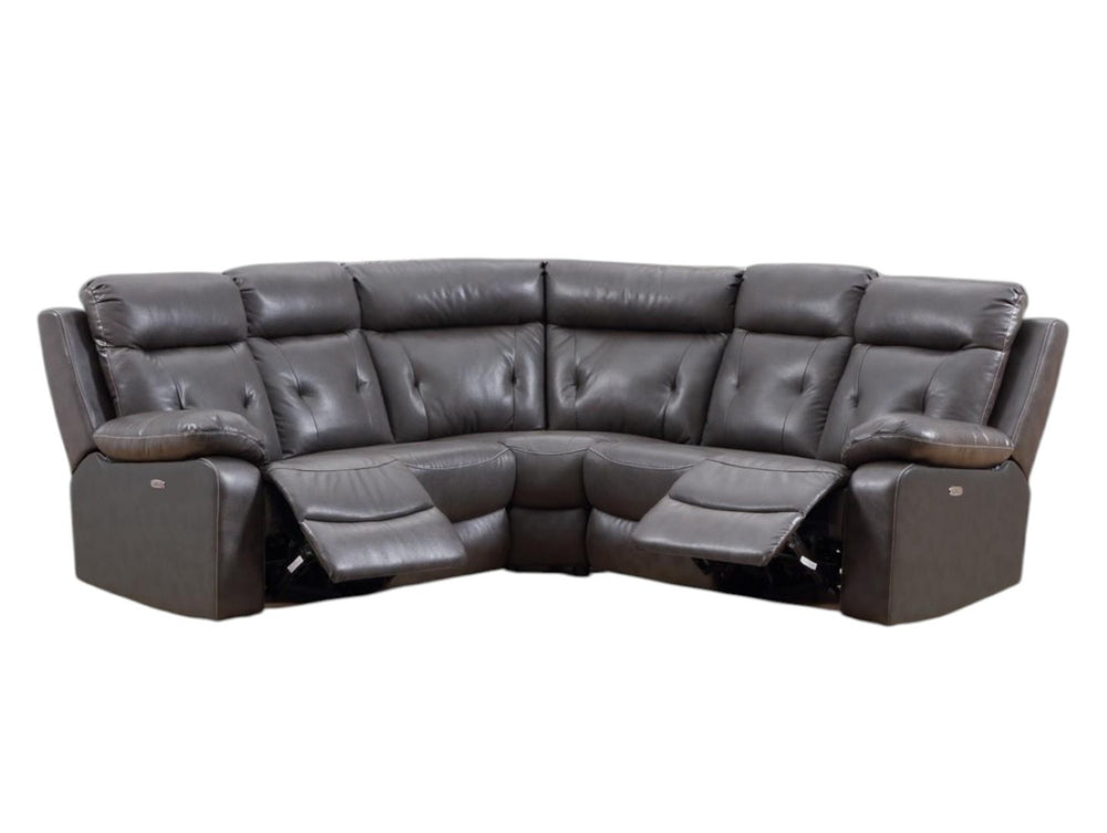 HomeRoots Dark Gray Power Reclining U-Shaped Sectional Sofa - Modern Design for Comfort & Style in Any Room 343955