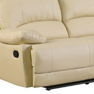 Homeroots Two Piece Indoor Beige Faux Leather Five Person Seating Set Beige  343975
