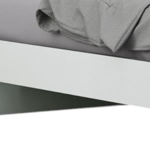 HomeRoots Four-Piece Solid Wood Bedroom Set in Crisp White - Modern Design with Mirror, Nightstand & Dresser 343981