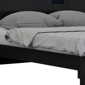 HomeRoots Four Piece Black Solid Wood Bedroom Set – Modern Design with Mirror, Storage & Style for Your Home 343987